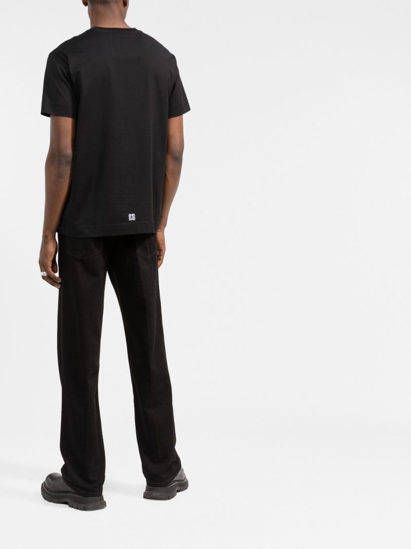 Black College Logo Embroidery T-shirt