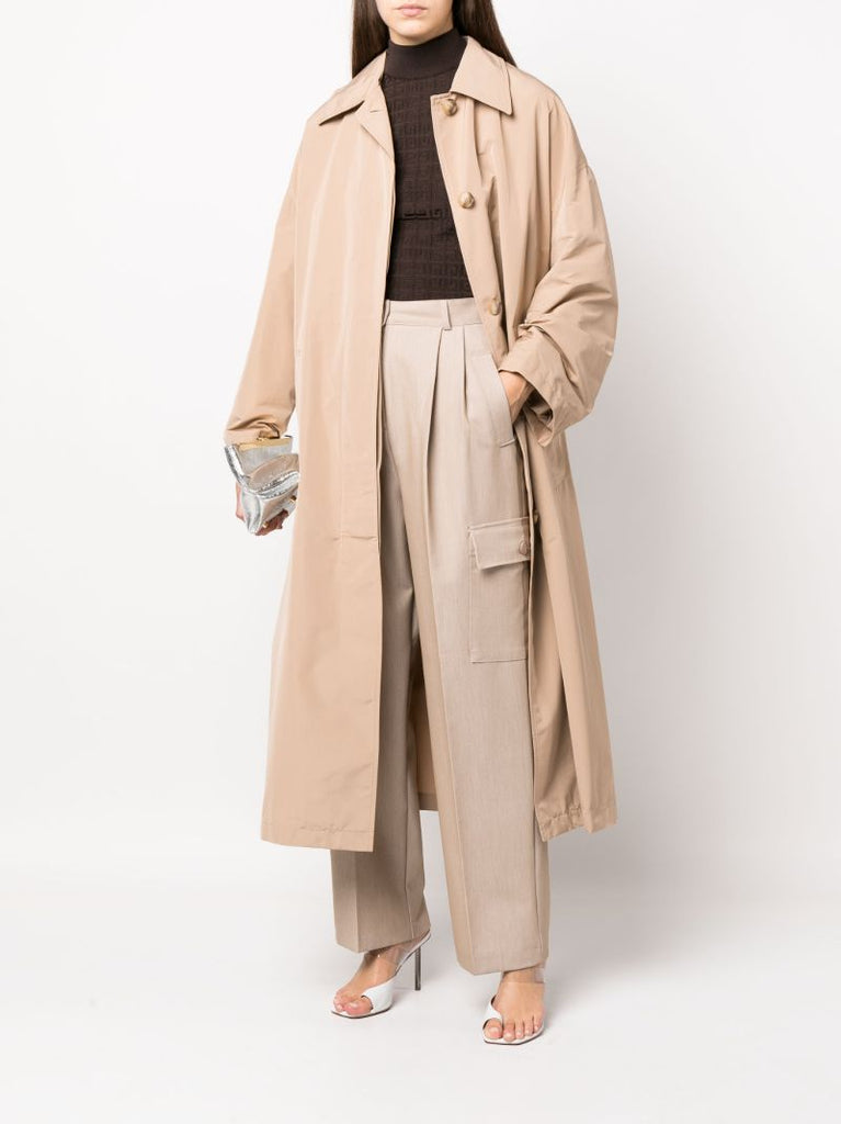 Neutral Belted Trench Coat
