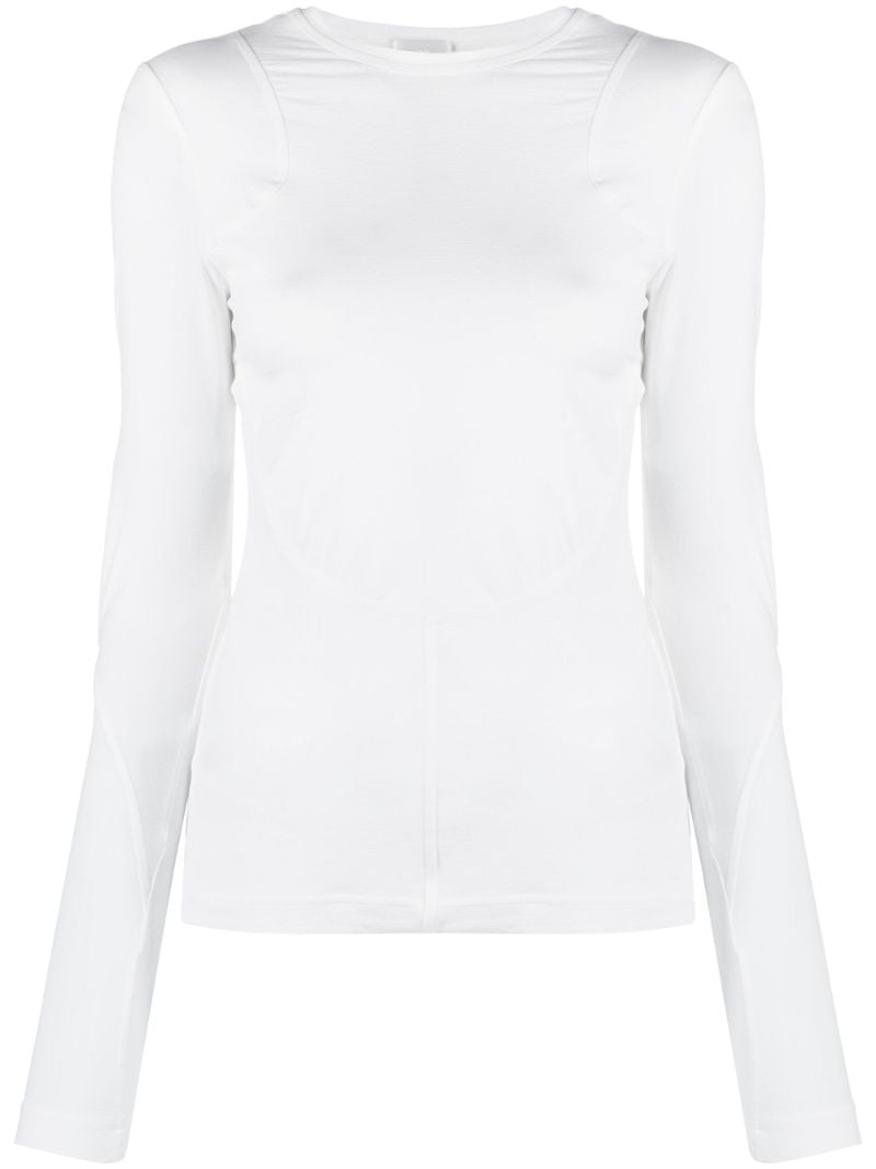 White Cut-out Long Sleeve T-shirt