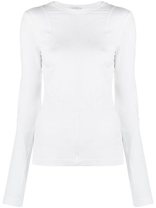 White Cut-out Long Sleeve T-shirt