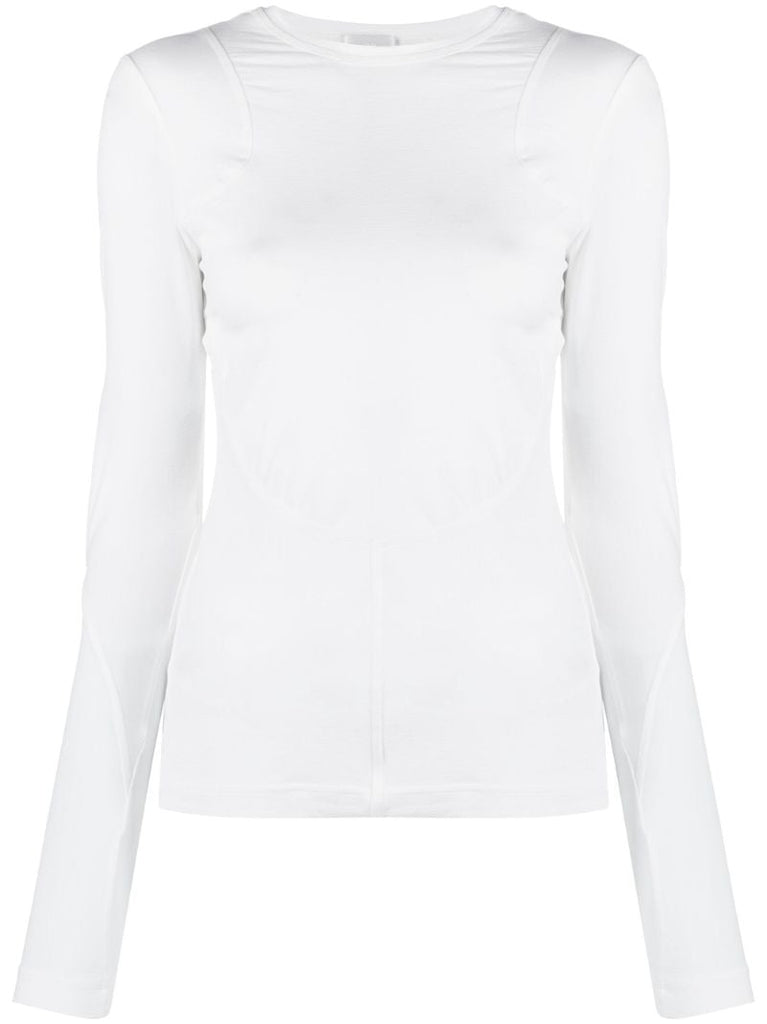 White Cut-out Long Sleeve T-shirt