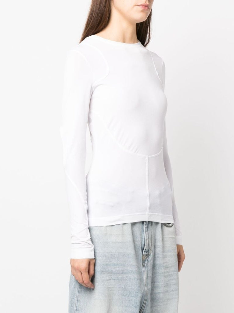 White Cut-out Long Sleeve T-shirt