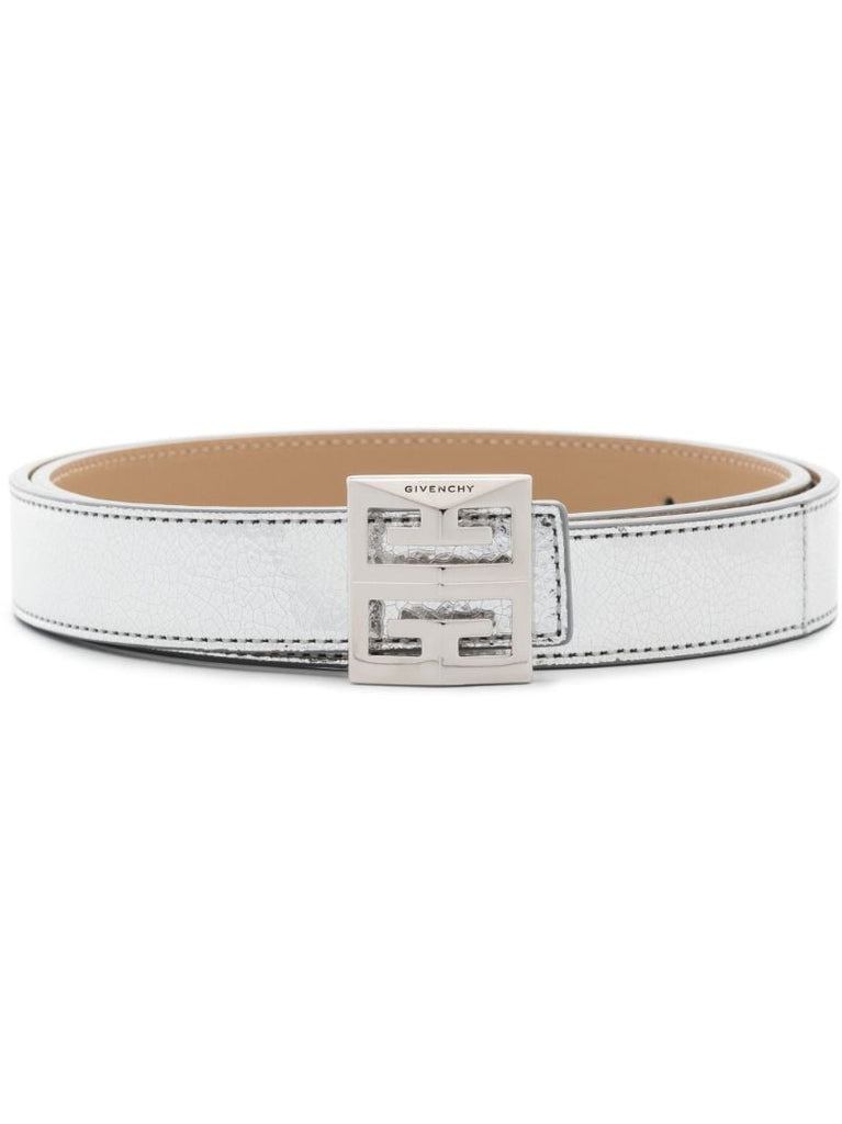 Silver Tone 4g Buckle Leather Belt