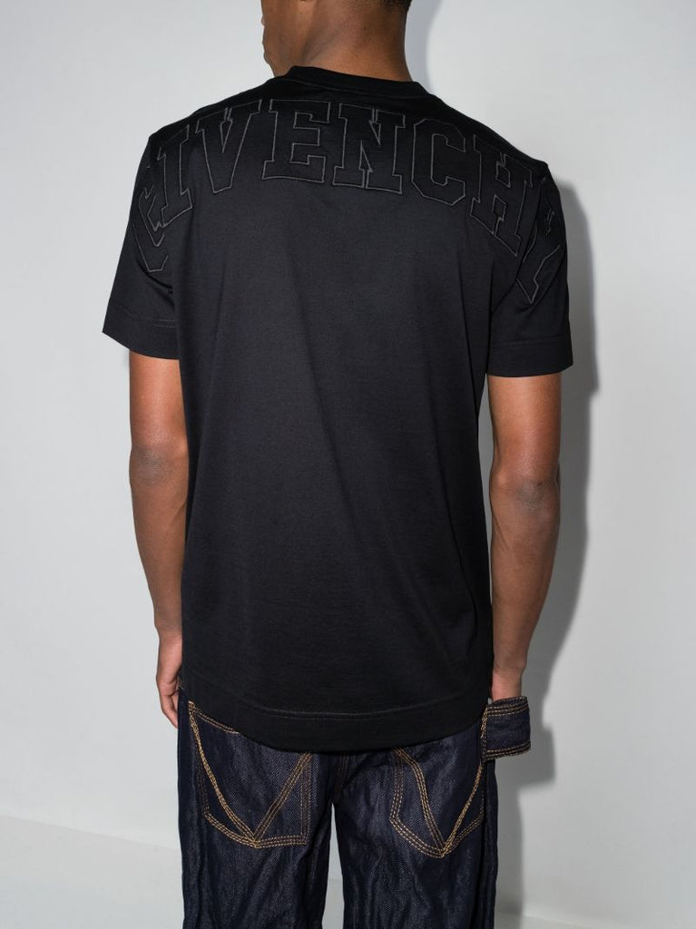 Black Cone Print Cotton T-shirt