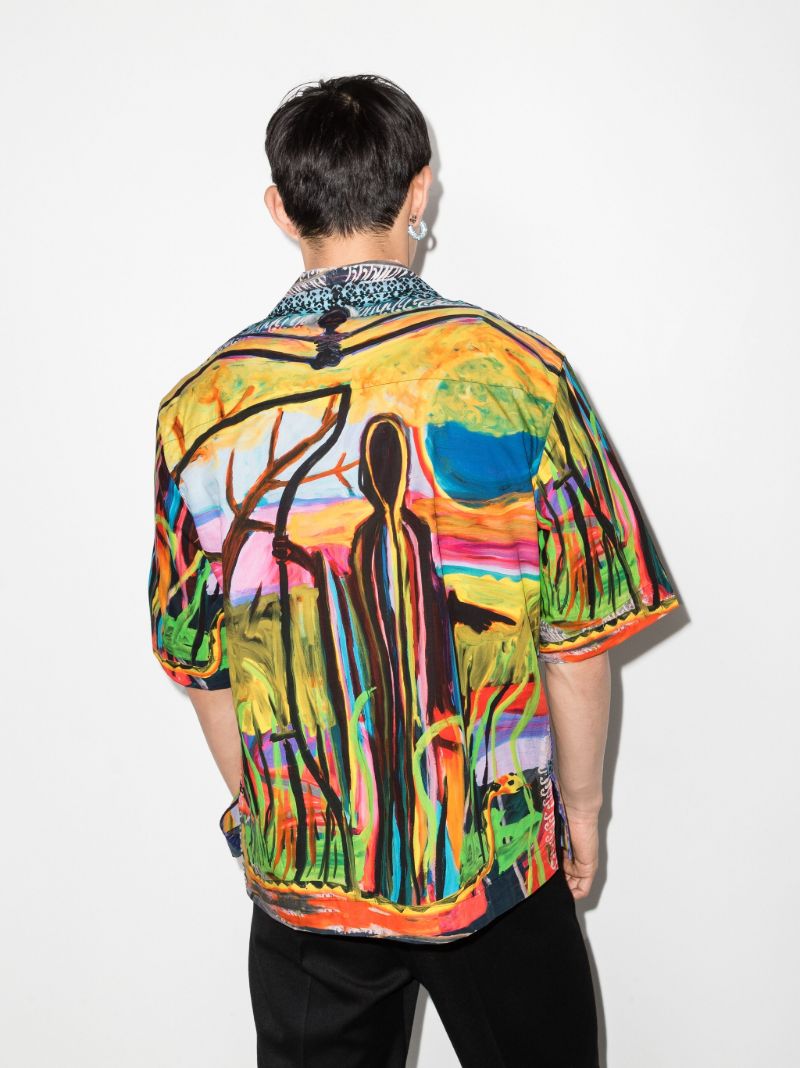 X Josh Smith Reaper Printed Cotton Shirt