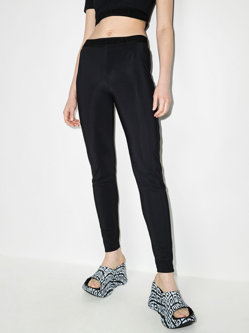 Black Logo Jacquard Leggings