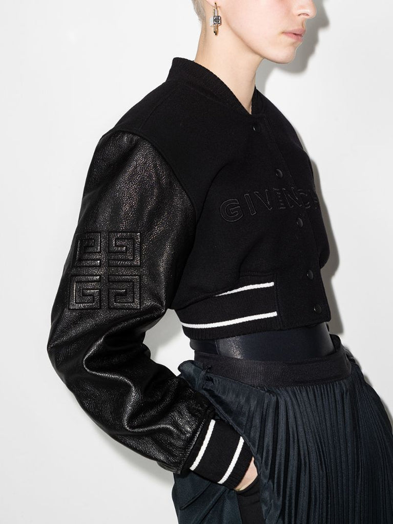 Cropped Wool Bomber Jacket