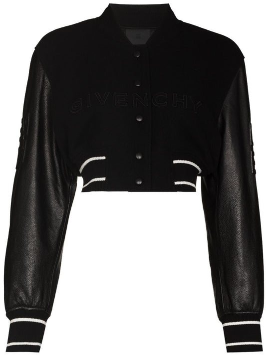 Cropped Wool Bomber Jacket