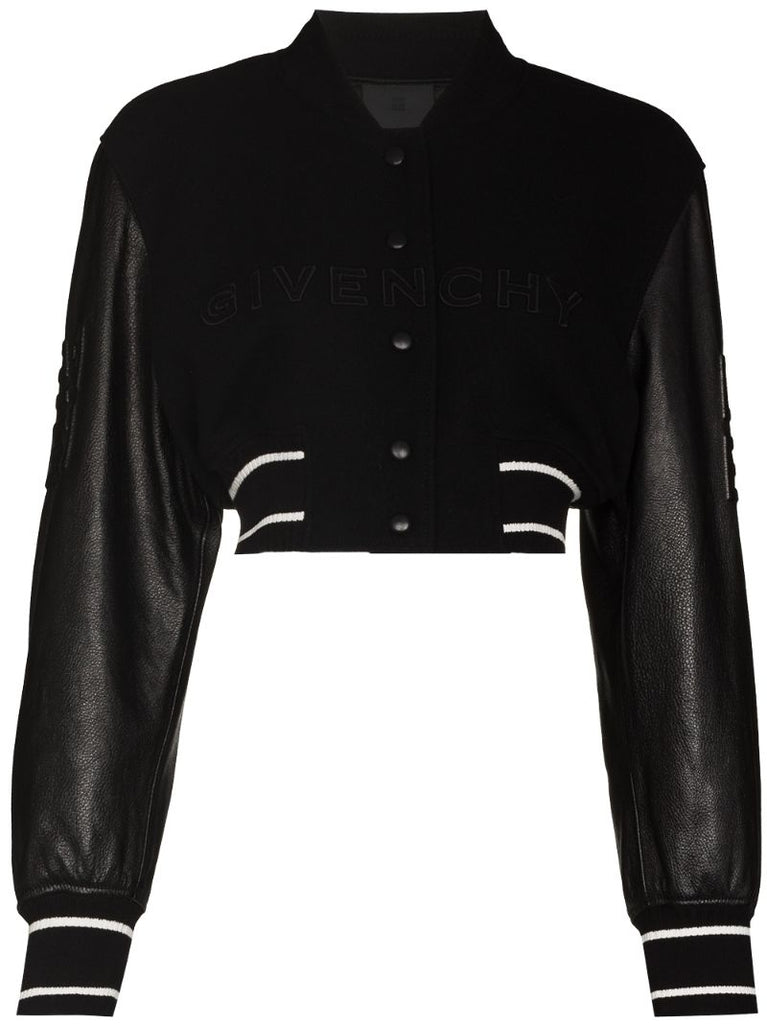 Cropped Wool Bomber Jacket