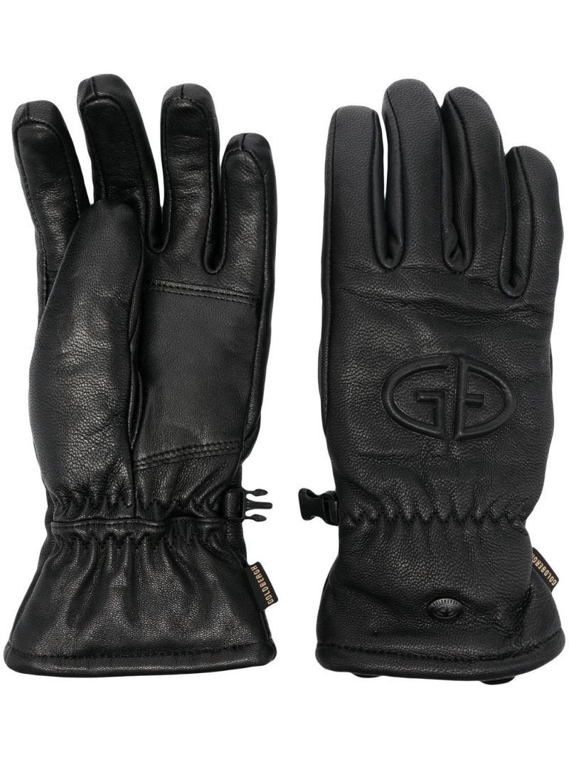 Black Freeze Logo-embossed Ski Gloves