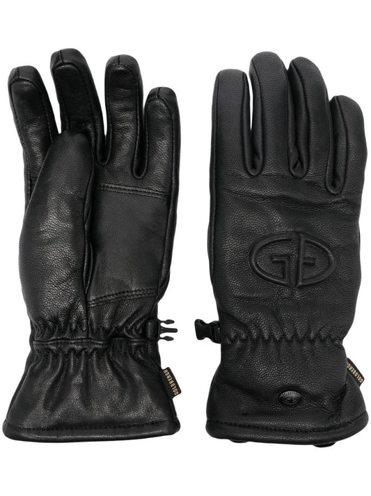 Black Freeze Logo-embossed Ski Gloves
