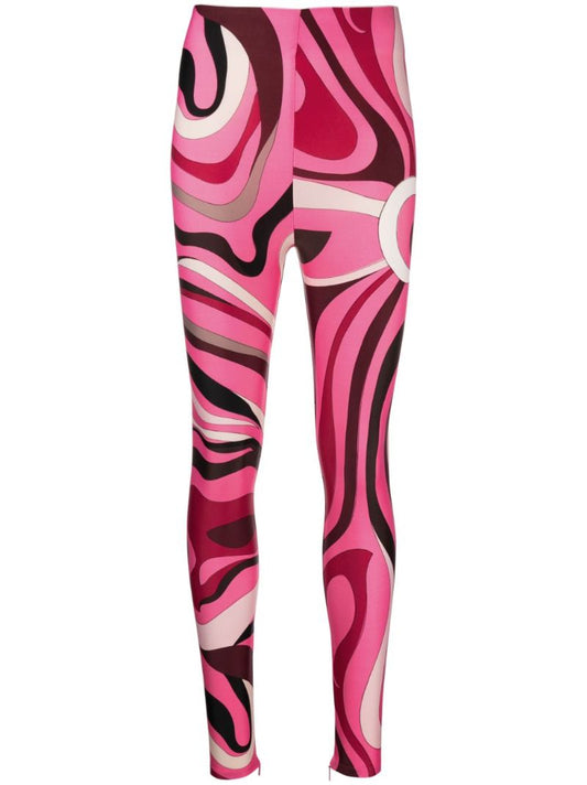 Pink Marmo Print Leggings