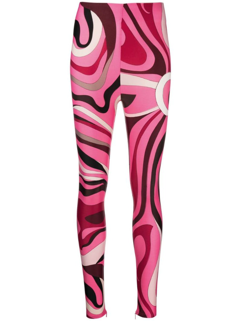 Pink Marmo Print Leggings