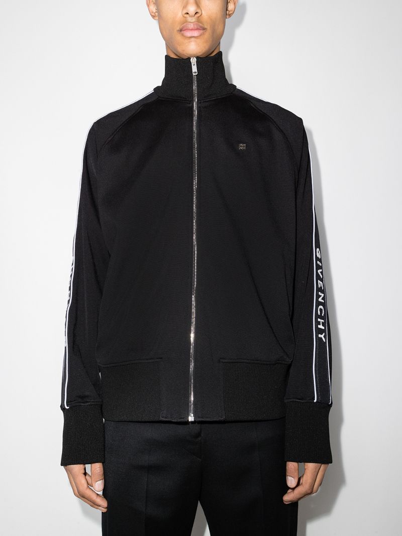 Logo-stripe Zip-up Sports Jacket