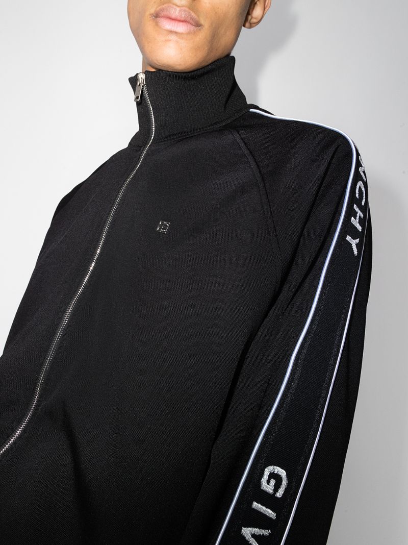 Logo-stripe Zip-up Sports Jacket