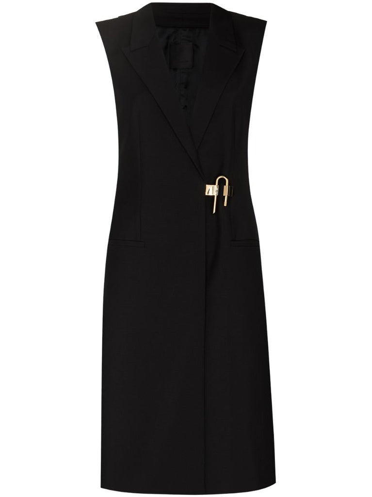 Black Padlock Cut-out Blazer Dress