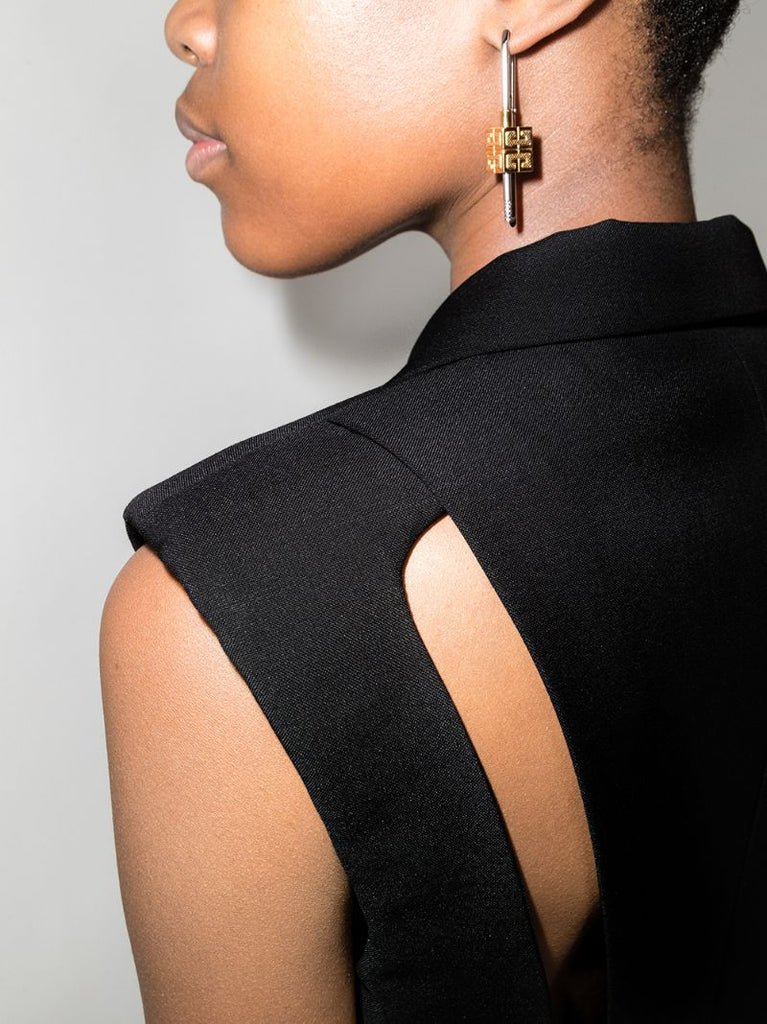 Black Padlock Cut-out Blazer Dress