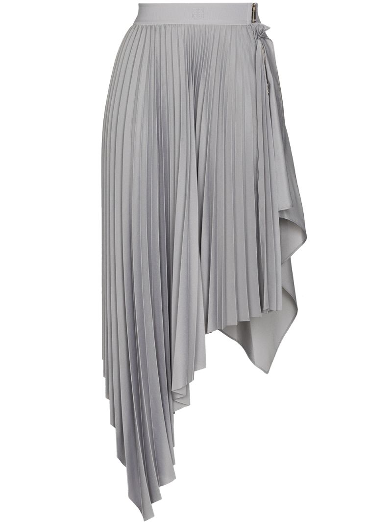Asymmetric Pleated Skirt