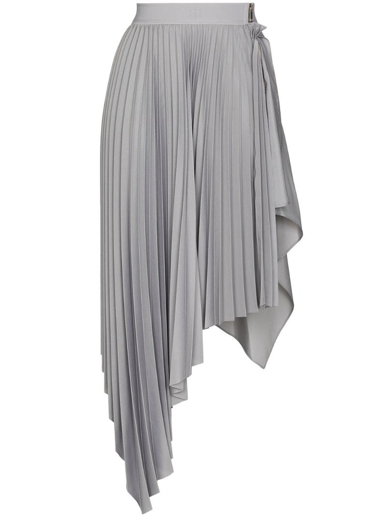 Asymmetric Pleated Skirt