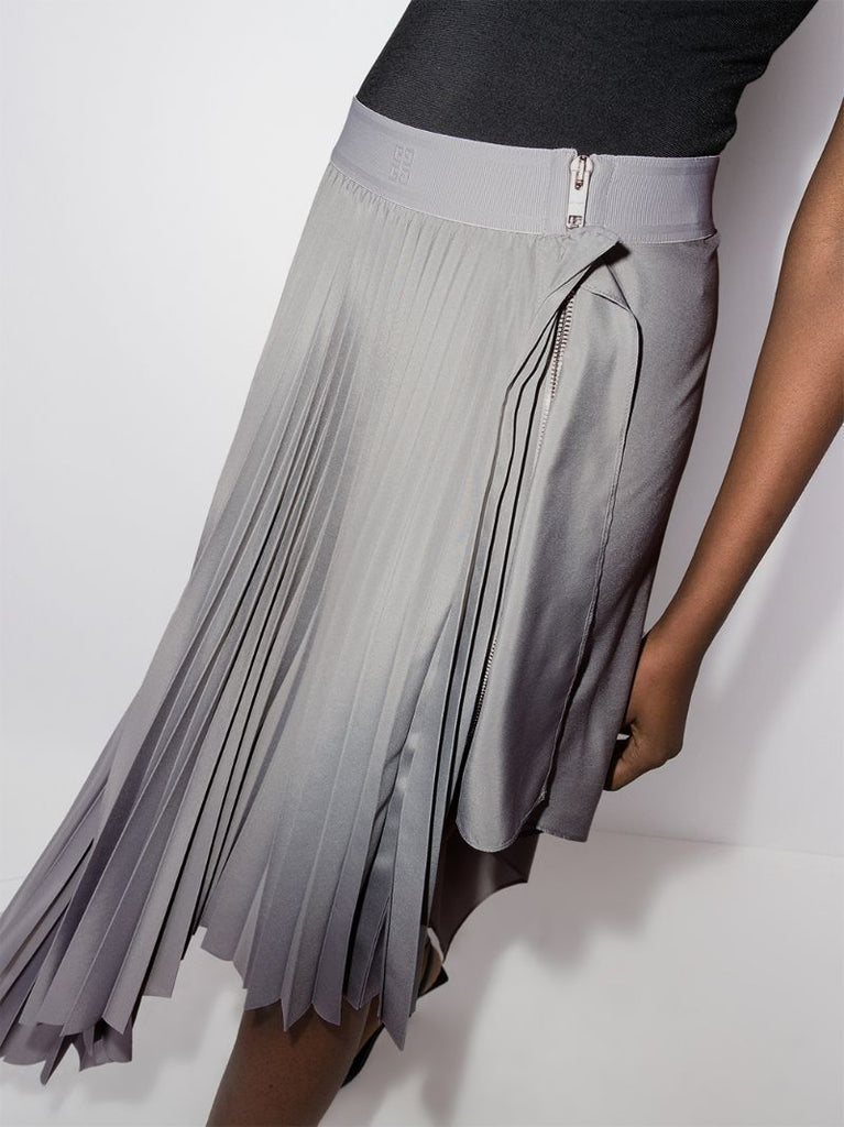 Asymmetric Pleated Skirt