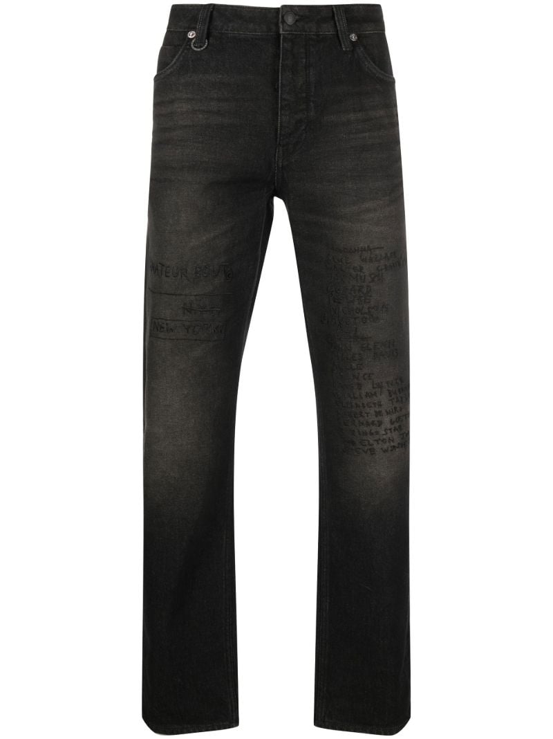 Black Basquiat Ray Straight-leg Jeans