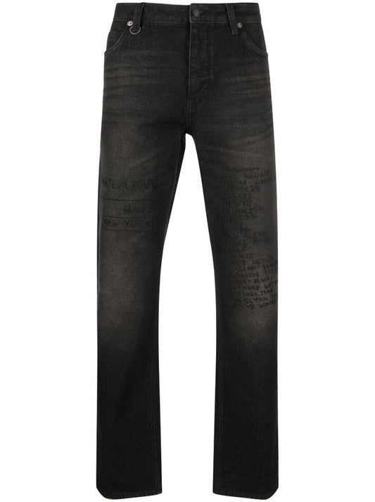 Black Basquiat Ray Straight-leg Jeans