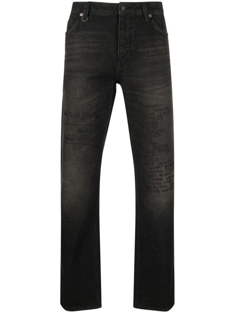 Black Basquiat Ray Straight-leg Jeans