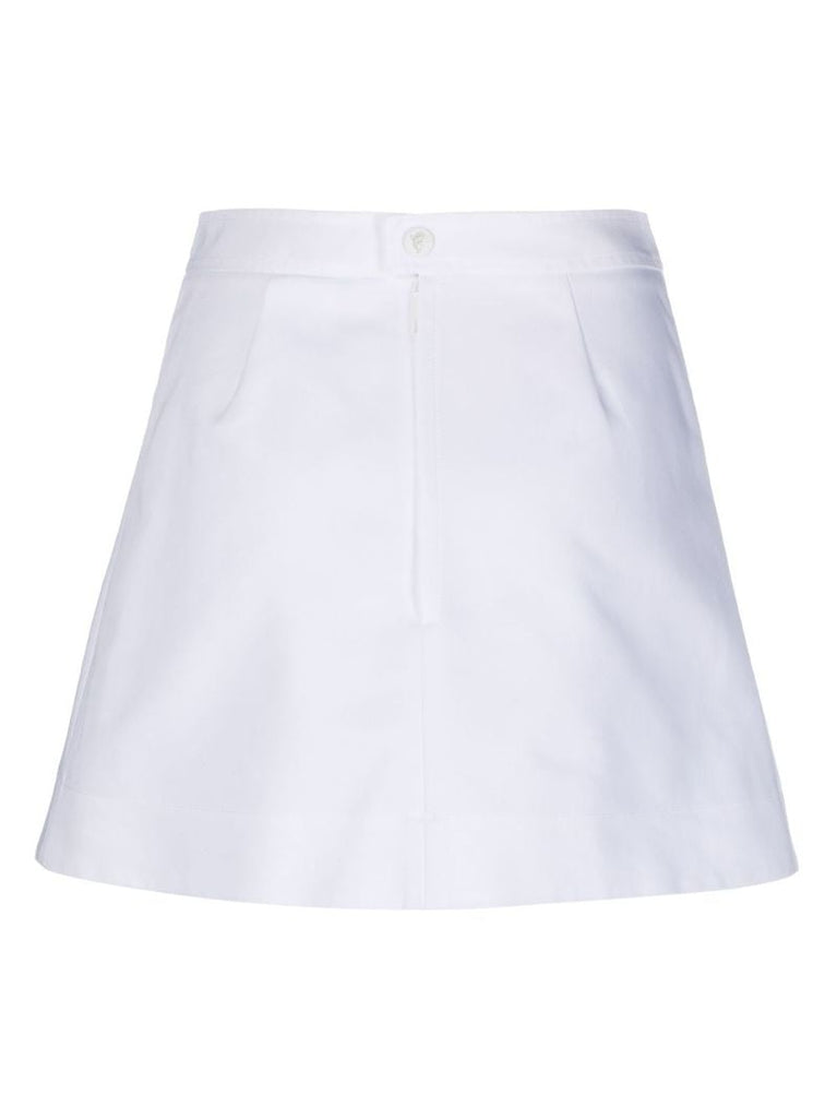 White Iride-print Mini Skirt