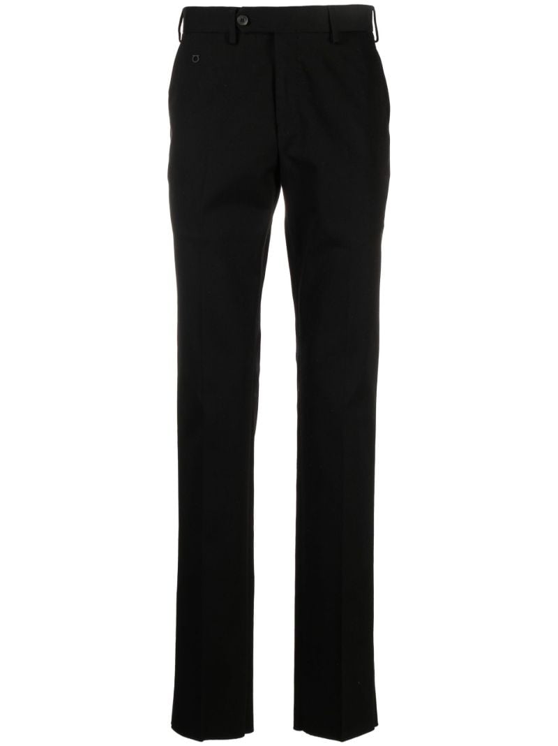 Black Straight-leg Cotton Trousers