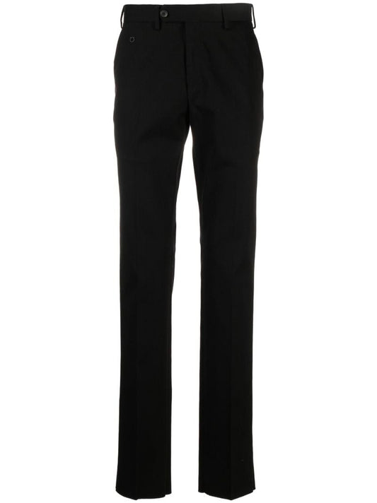 Black Straight-leg Cotton Trousers