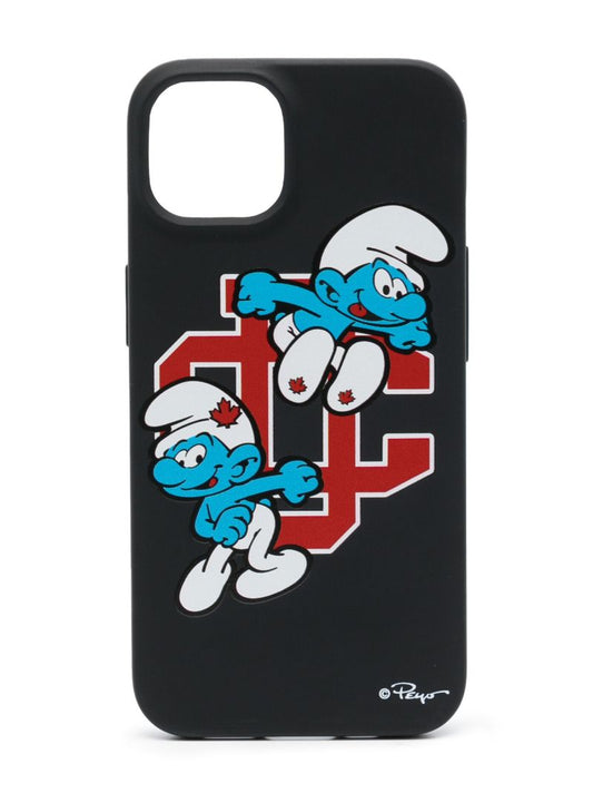 Black Smurf Print Phone Case