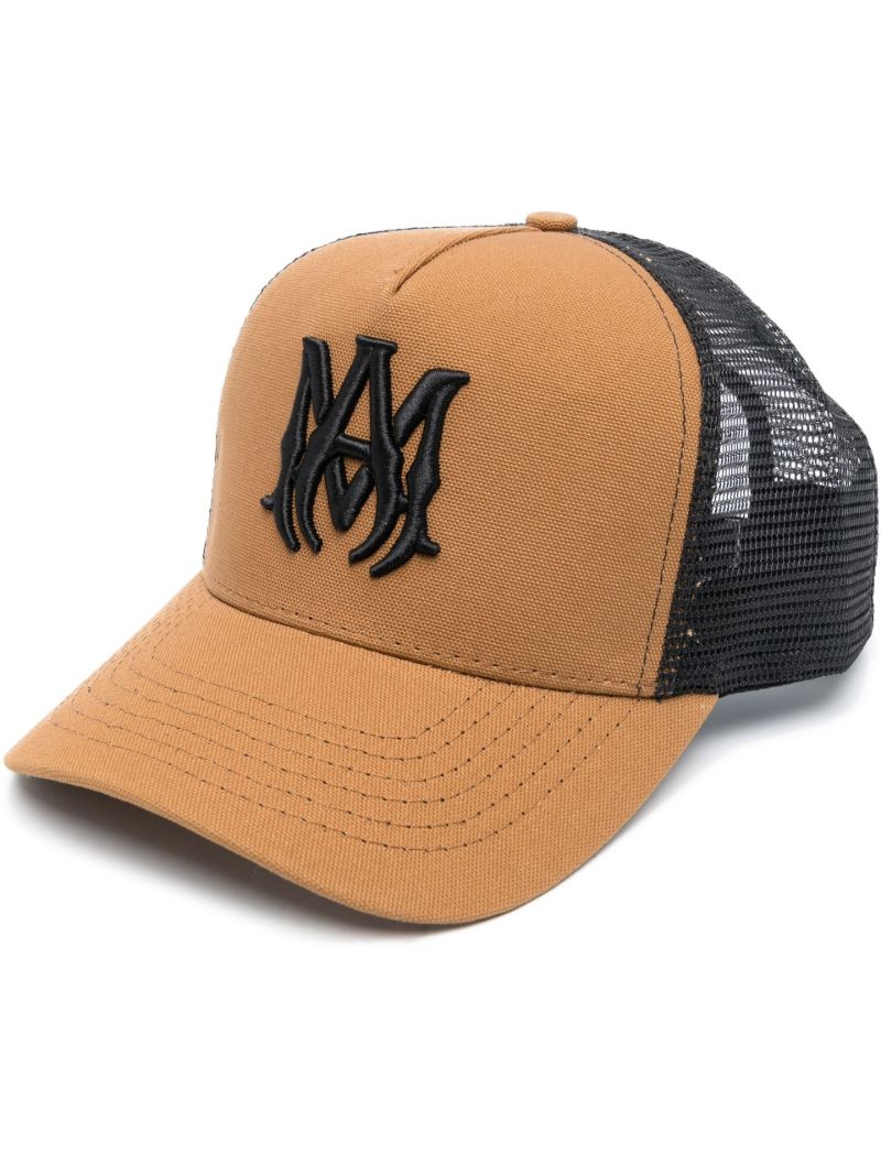 Brown Logo Embroidered Panelled Cap