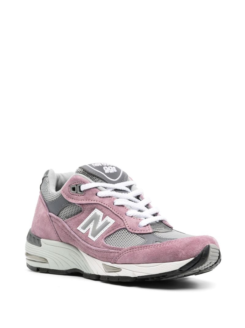 Pink 991 Leather Panelled Sneakers
