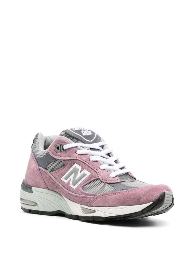 Pink 991 Leather Panelled Sneakers