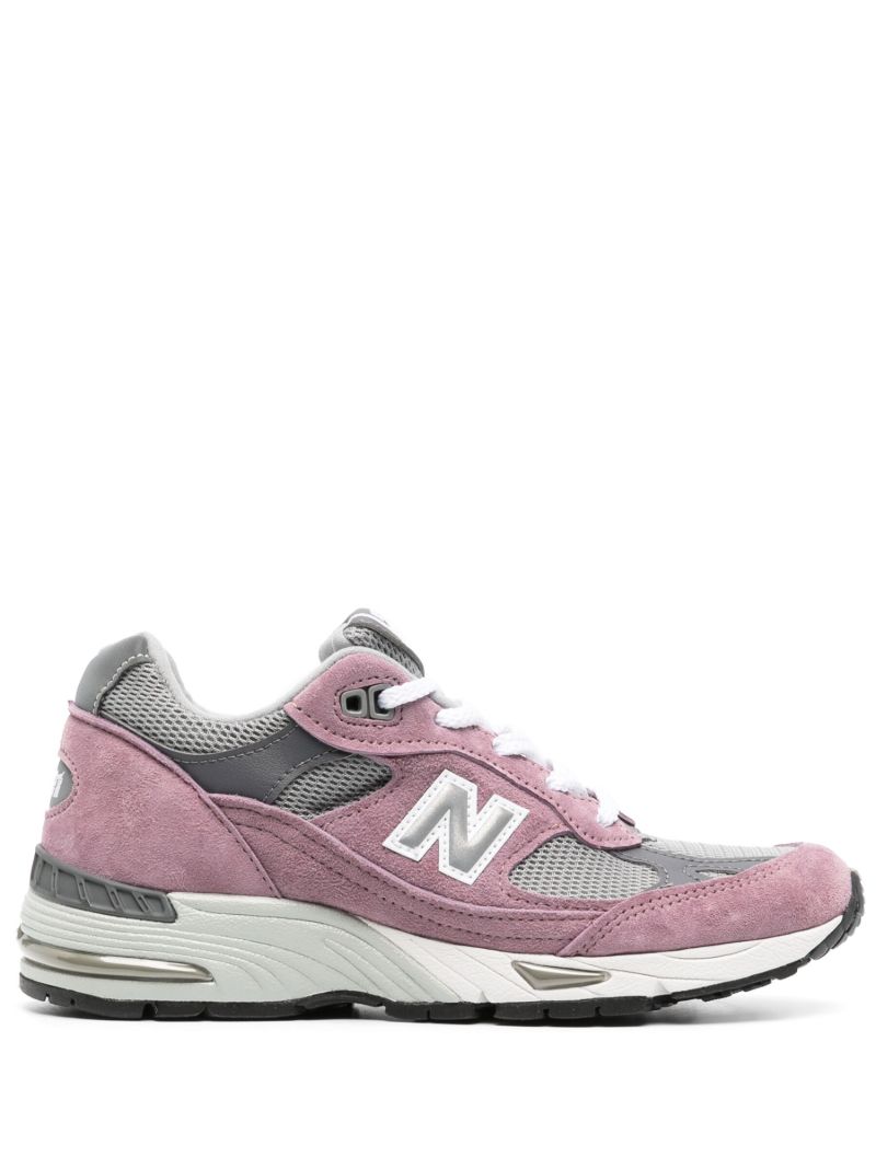 Pink 991 Leather Panelled Sneakers