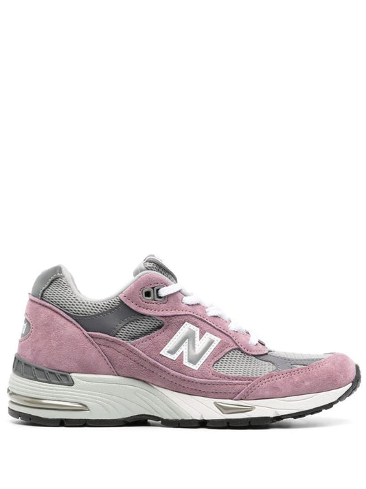 Pink 991 Leather Panelled Sneakers