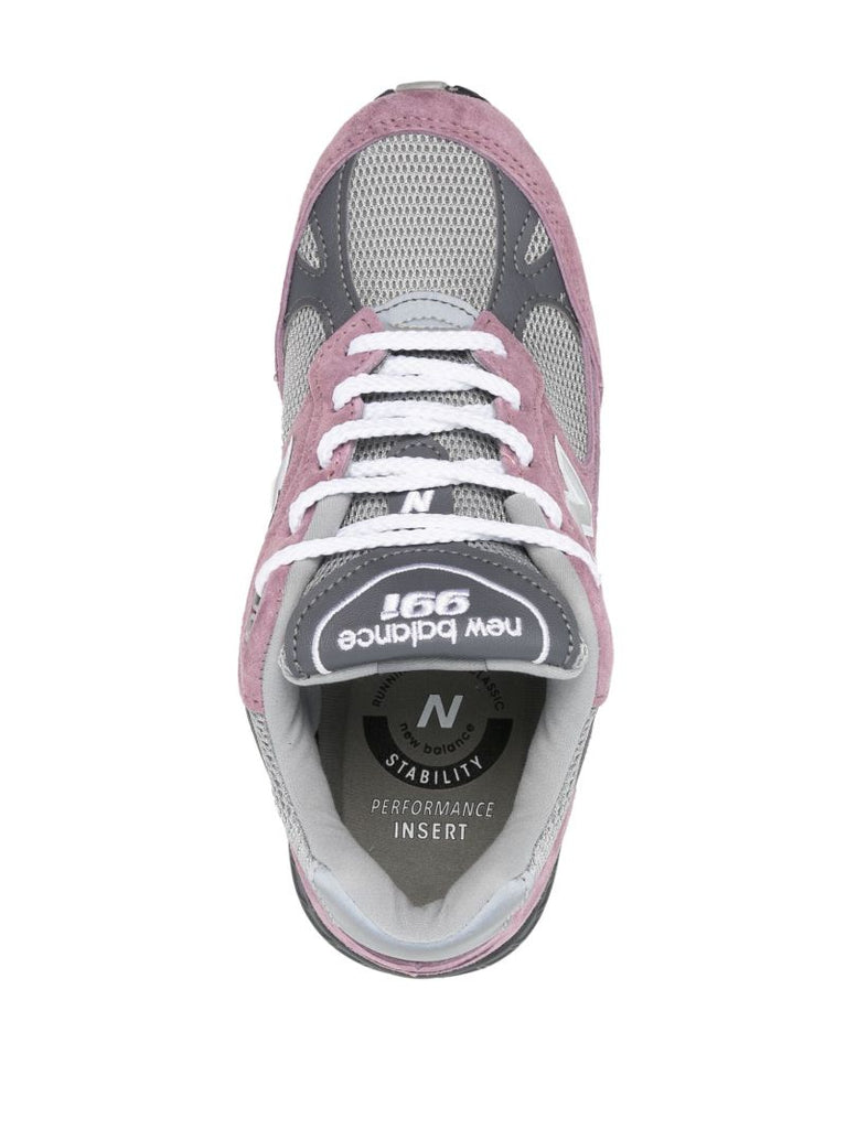 Pink 991 Leather Panelled Sneakers