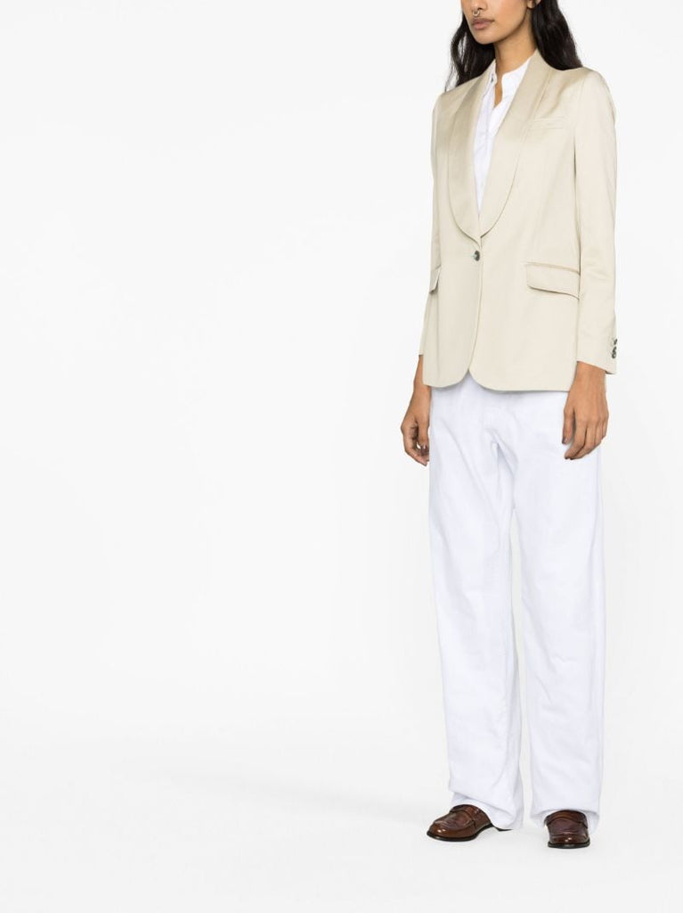 Neutral Blaire Single-breasted Blazer
