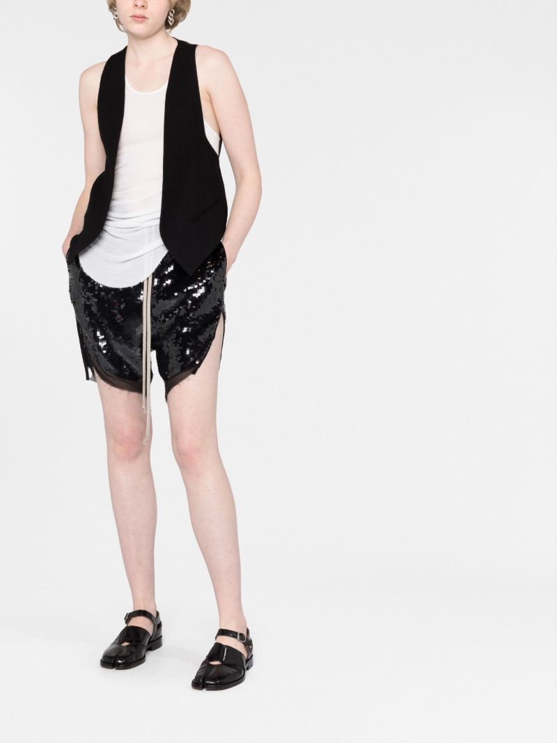 Black Sequin-embellished Shorts