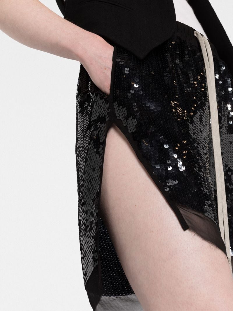 Black Sequin-embellished Shorts
