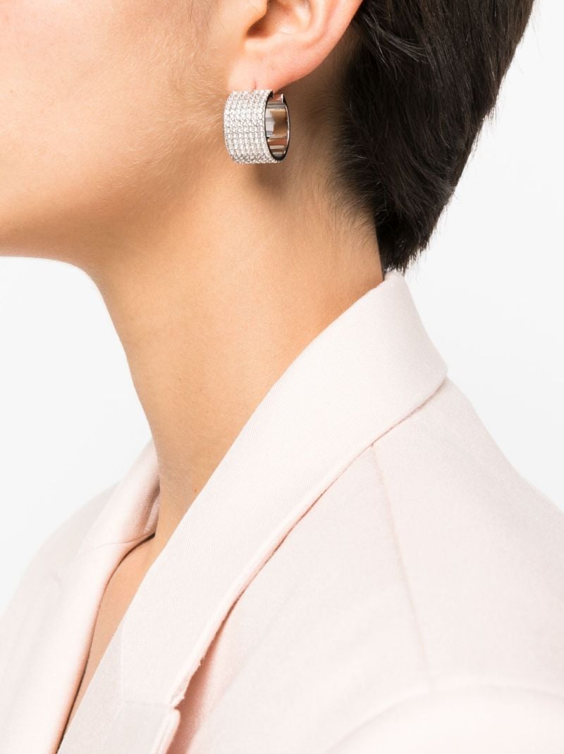 Silver-tone Rih Small Crystal Hoop Earrings