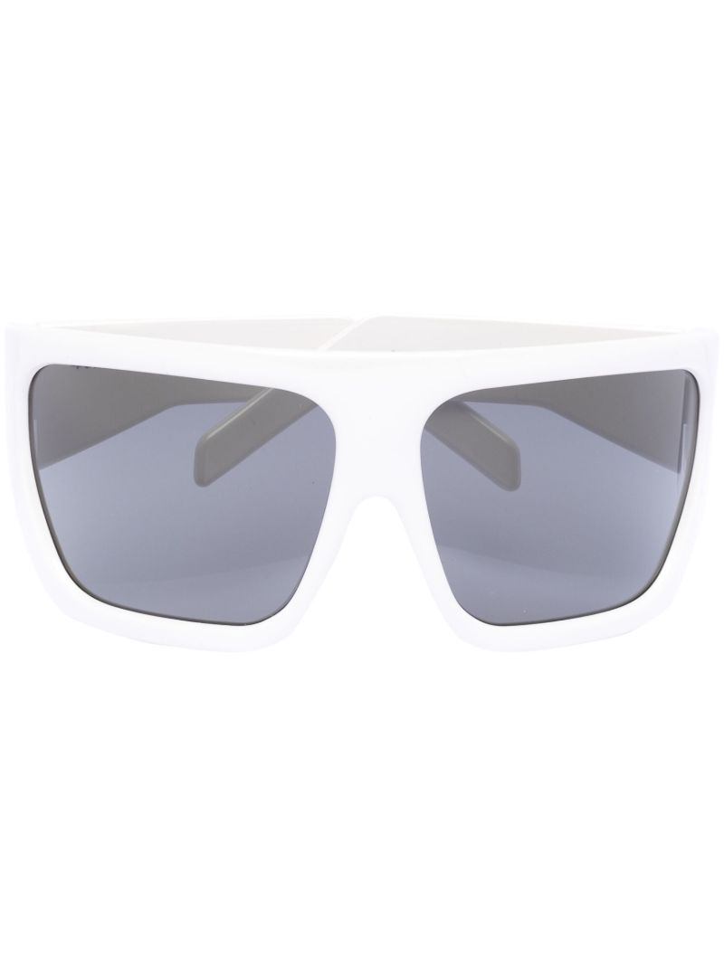 White Davis Oversized Visor Sunglasses