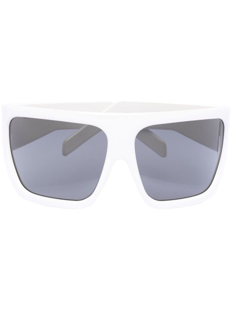 White Davis Oversized Visor Sunglasses