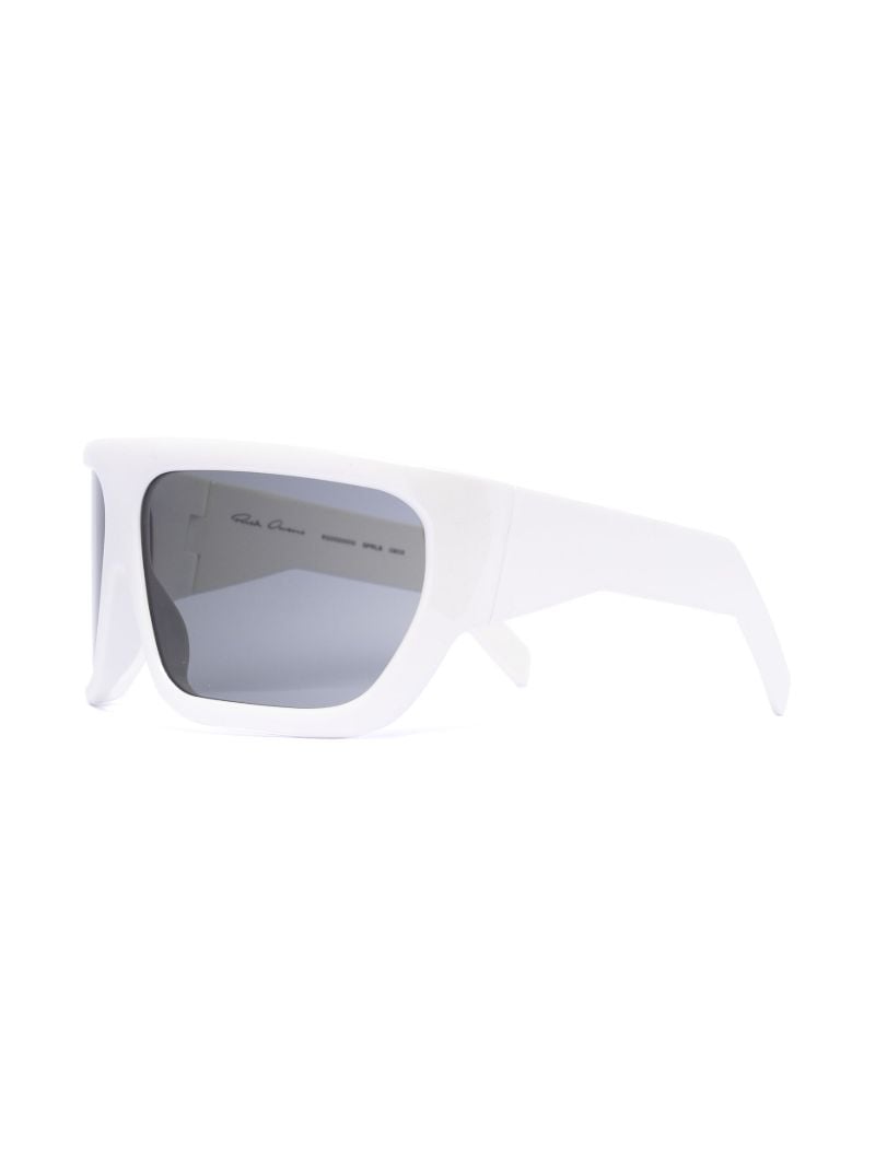 White Davis Oversized Visor Sunglasses