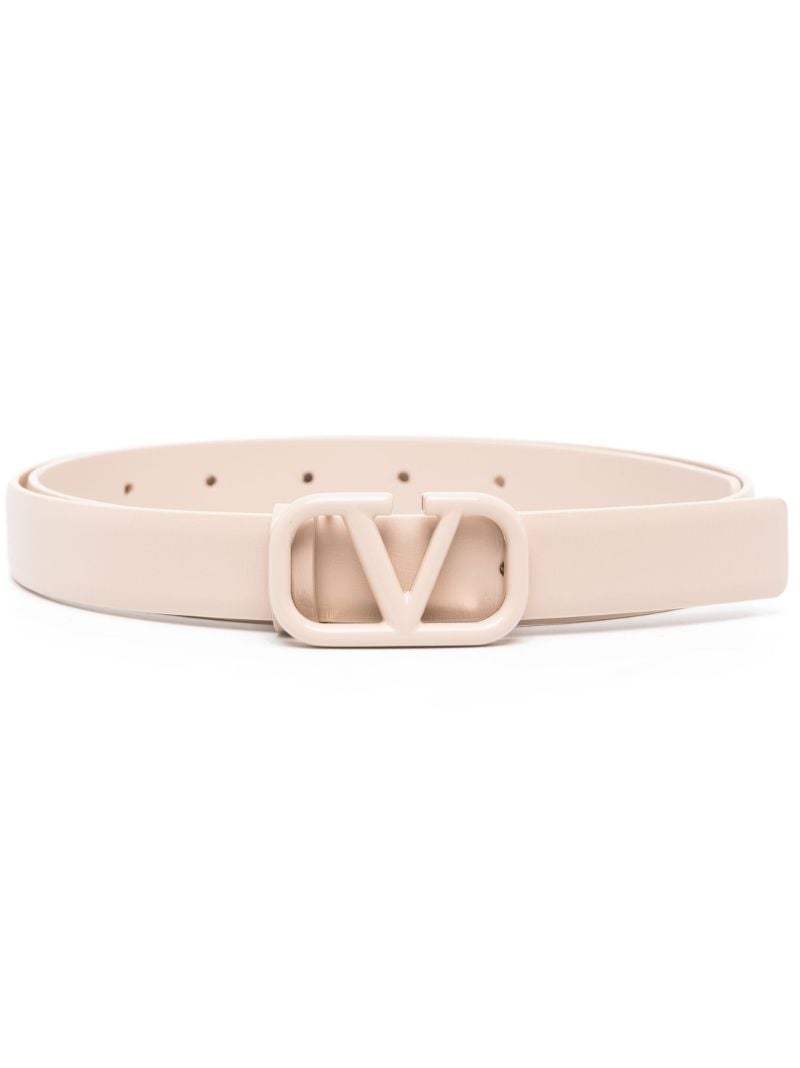 Pink Vlogo Signature Leather Belt