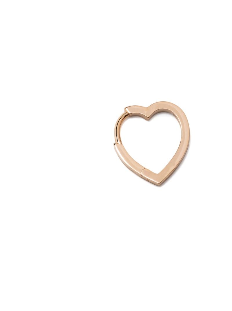 18k Rose Gold Small Heart Single Hoop Earring
