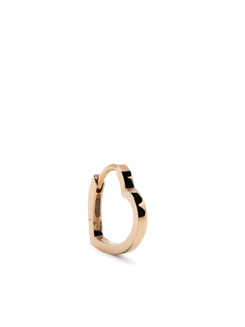 18k Rose Gold Small Heart Single Hoop Earring