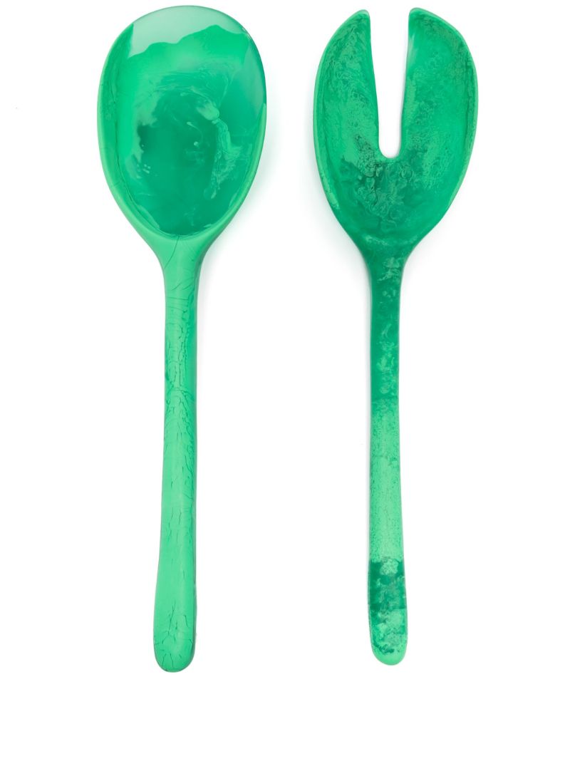 Green Resin Stone Servers