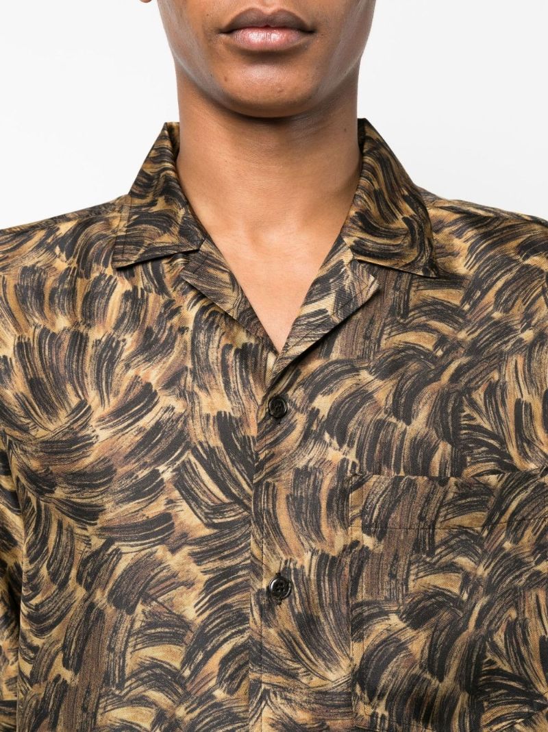 Brown Bodil Printed Silk Shirt