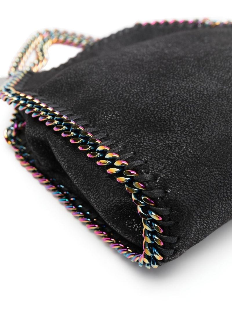 Black Falabella Mini Faux Leather Tote Bag